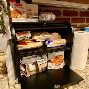 Handmade Bamboo Double Bread Box: Kitchen Counter Storage