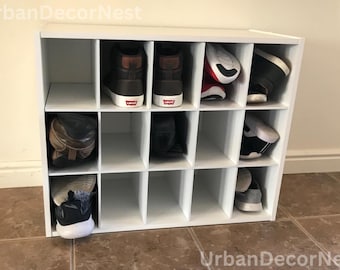 15-Cube Wooden Stackable Shoe Storage Organizer | Wood Shoe Rack | Modern Shoe Rack | Shoe Storage Rack | Rustic Shoe Rack | Shoe Holder