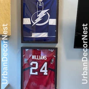 Lockable Jersey Display Case: Brown PU Leather Sports Memorabilia Frame