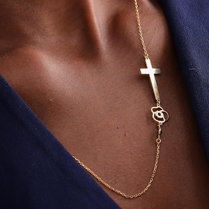 14k gold Birthstones Cross Necklace, Birthstones Christmas Gift for Her, Family Cross Necklace, Confirmation Gift, Baptism Gift,Cyber monday