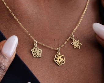 Familie Geburt Blume Halskette, Mehrfach Geburt Blume Halskette, personalisierte Geschenk, Geburt Blume Familie Geschenk, Weihnachtsgeschenke