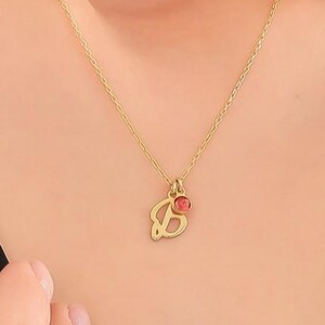Colar com nome inicial e pedra de nascimento, colar com inicial personalizada, colar personalizado, colar com pedra de nascimento, presente de aniversário, presente de dia das mães