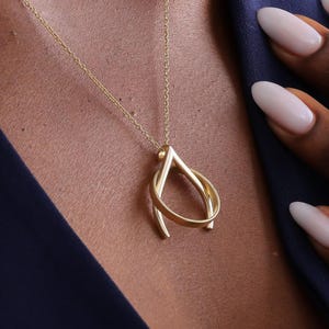 Ring Holder Necklace Gold Wishbone, Silver Engagement Ring Keeper, Good Luck Pendant, Dainty Jewelry, Gift For Doctor Nurse