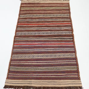 3x5 Handmade Multicolor Striped Kilim Area, Bedroom Rug, Kids Room Rug,Natural Wool Kilim, kitchen Kilim, Afghan Tribal Oriental Kilim,3x4'9
