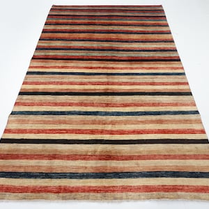 7x10 Tribal Gabbeh Multicolor Area Rug, Afghan Hand Knotted Veg Dye Wool Rug, Home & Livingroom Rug, Bedroom Rug, Oriental Rug, 6&#39;6x9&#39;9