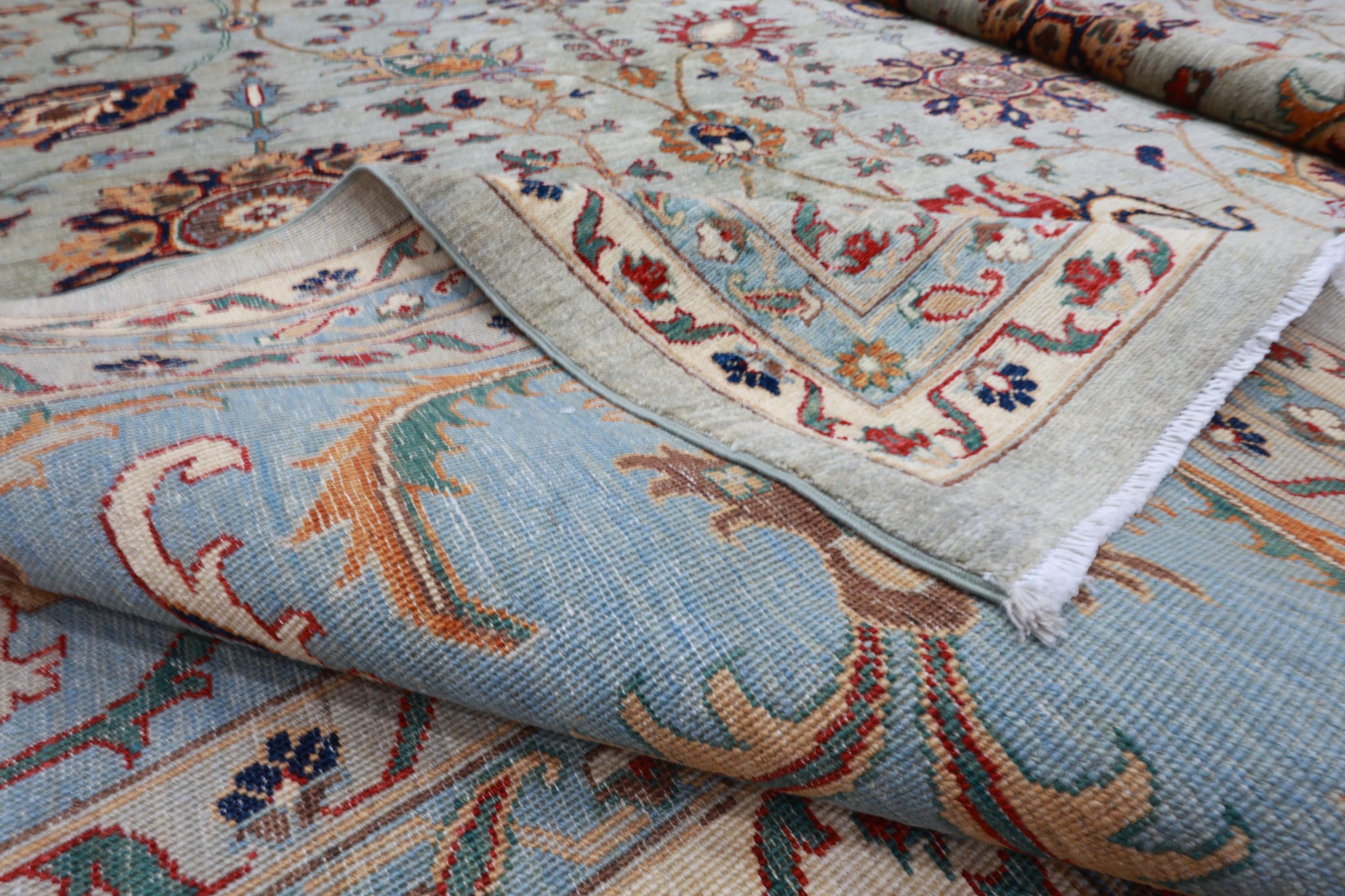 17x27 Ft Floral Gray Large Size Area Rug, Hand Knotted Rug, Rug