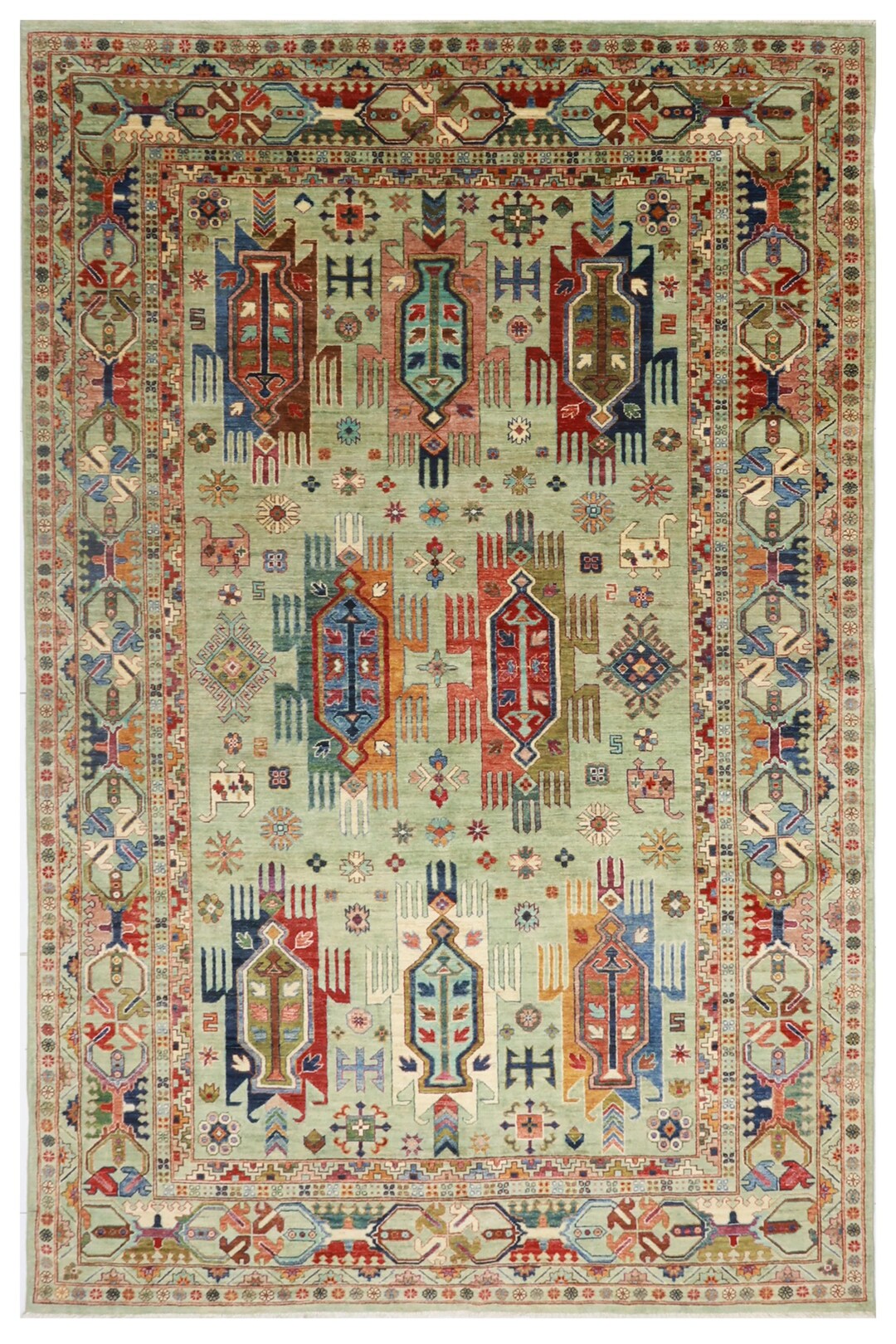 Waziri Rug 7x10 Ft Waziri Area Rug, Afghan Hand Knotted Rug, Home & Livingroom Rug ...