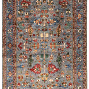 9x12 Tribal Gray Area Rug, Hand Knotted Rug, home & Livingroom Rug, Bedroom Rug, Veg Dyes wool, Dining Table Rug, Afghan Rug,Oriental Rug