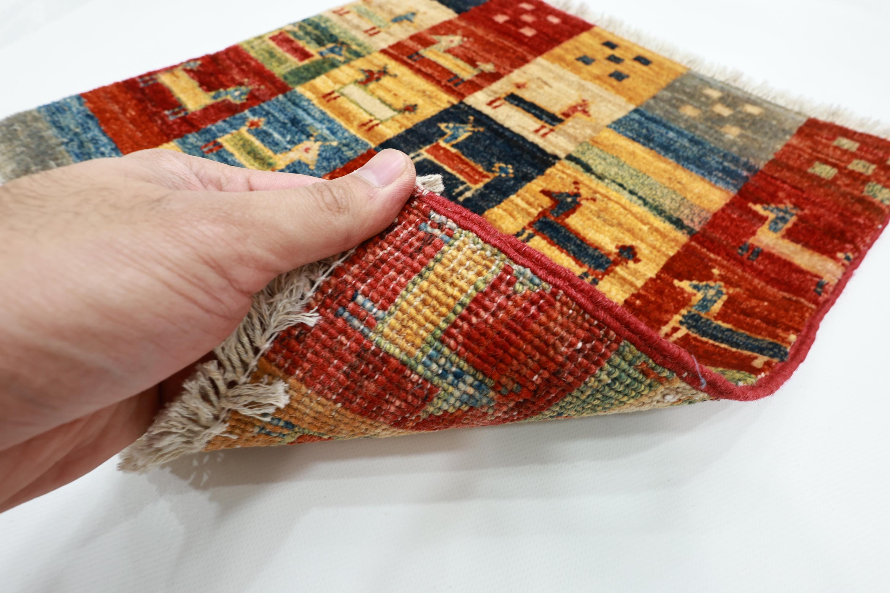 45x45 Cm Afghan Oriental Hand Knotted Wool Rug Gabbeh Animal Rug Table ...