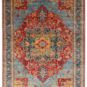 8x10 Serapi Red Afghan Rug: Hand-Knotted Wool Oriental Rug
