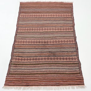 3x5 Handmade Striped Kilim Area Rug, Bedroom Rug, Kids Room Rug, Natural Wool Kilim, Small Kilim, Afghan Rug, Tribal Oriental Rug, 3'1x4'7