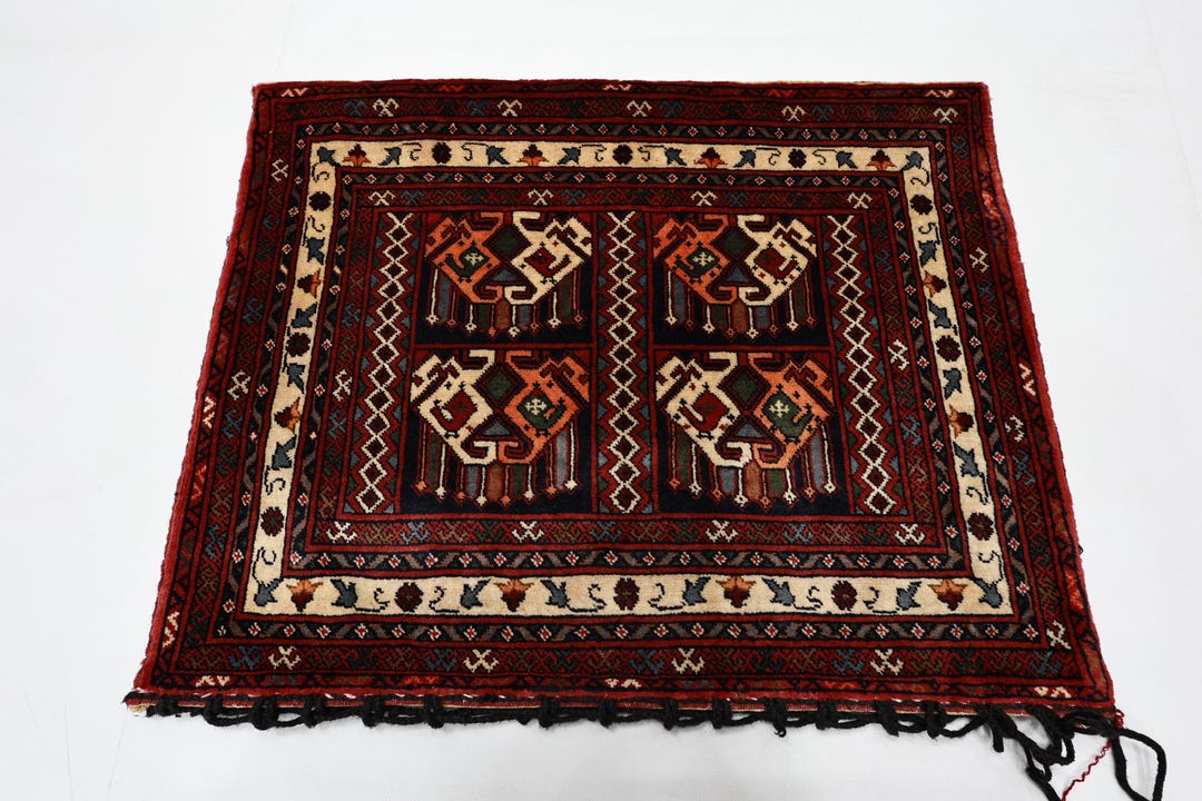 3x2 Ft Traditional Cushion Cover Only Red Rug, Pillow Cover, Hand Made ...