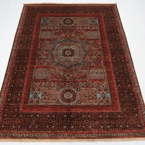 5x7 Mamluk High Quality Brown Area Rug, Hand Knotted Veg Dye Wool Rug, Home & Livingroom, Bedroom Rug, Tribal Afghan Oriental Rug,5&#39;3x6&#39;5