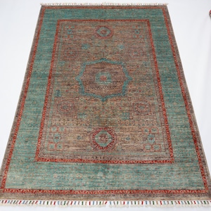5x7 Mamluk High Quality Area Rug, Hand Knotted Veg Dye Wool Rug, Rug for Livingroom, Bedroom Rug, Dining Room Rug, Afghan Oriental Rug,