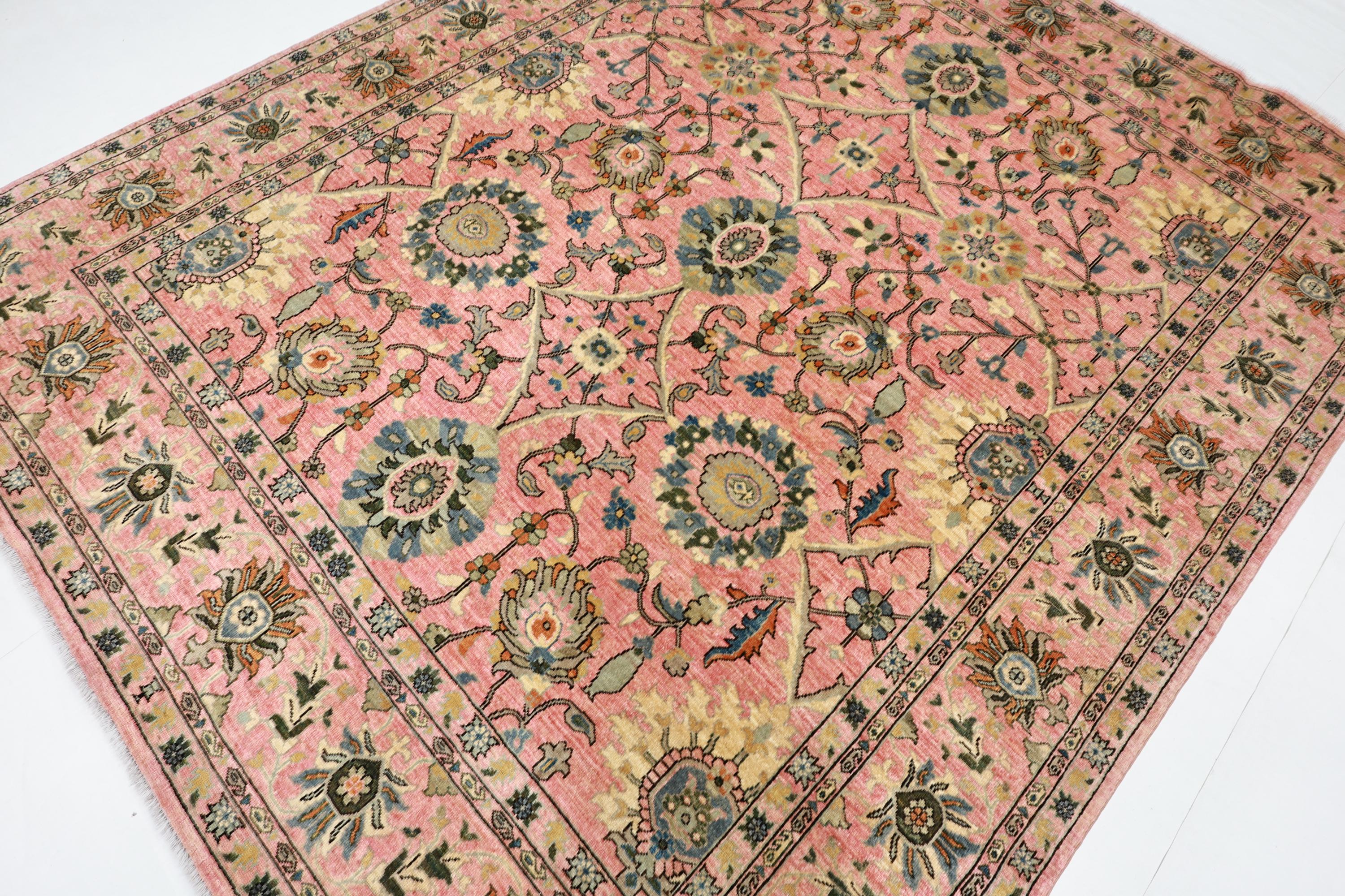 8x10 Traditional Floral Pink Area Rug, Afghan Hand Knotted Rug, Rug for ...