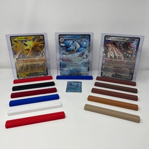Estuche para cartas de Pokémon gigante (estuche transparente y soporte) para cartas de TCG de Pokémon: colores estándar y madera