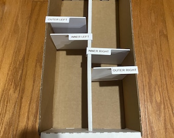 Vertical Clip-On Dividers with Label Tab for Trading Card Storage Boxes - Stays securely in place (for BCW brand two-row shoeboxes)