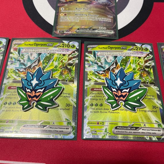 ogerpon pokemon cards Amazon.com: Ogerpon Mask ex Card Lot – Teal Hearthflame Wellspring  Cornerstone