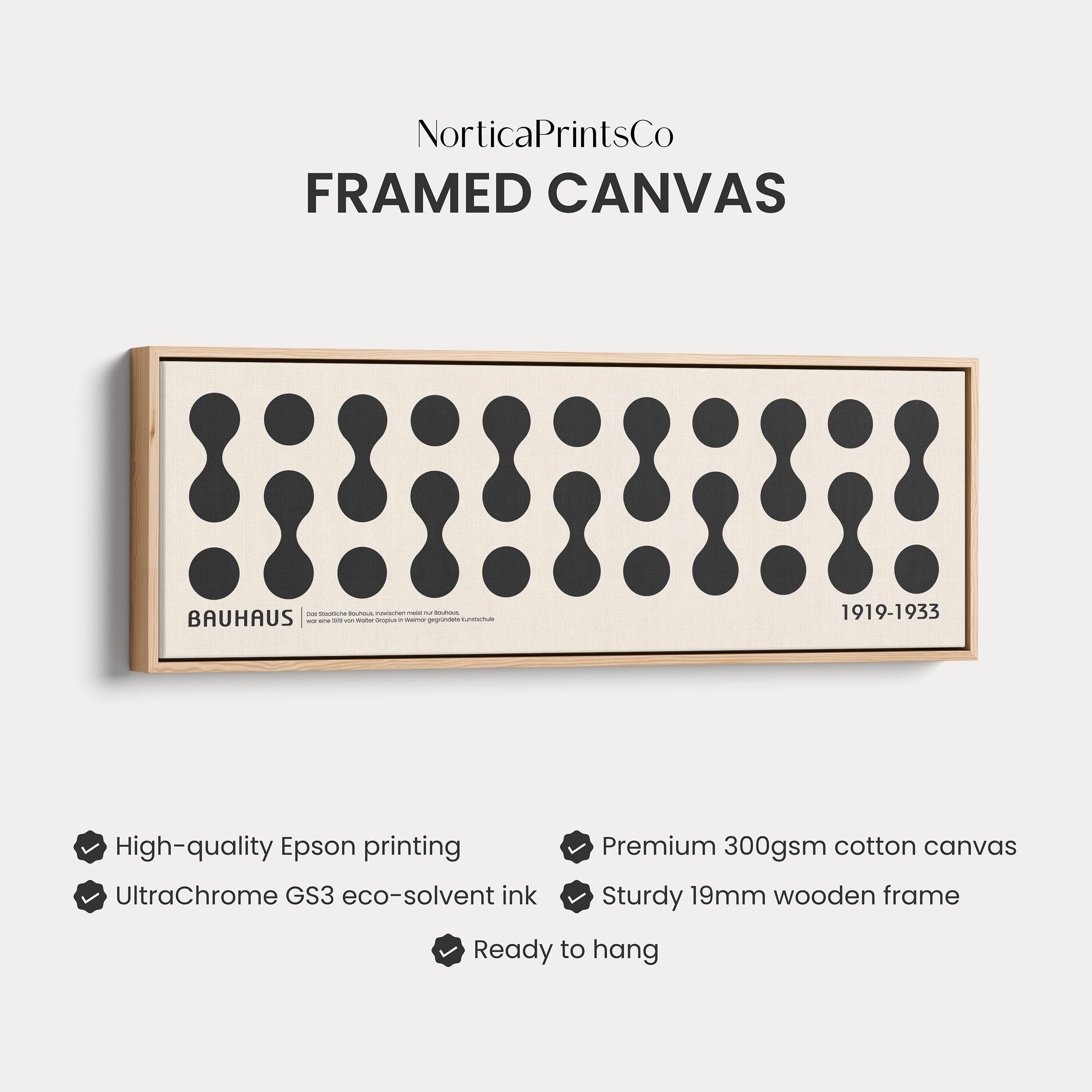 Bauhaus Exhibition Framed Poster - Minimalist Black Pattern Mid