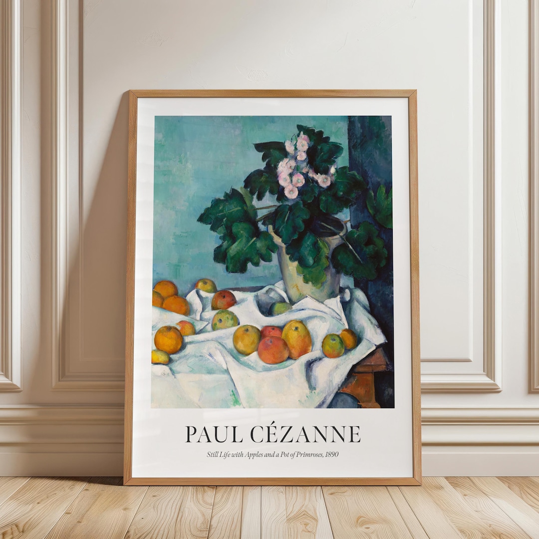 Paul Cézanne - Still Life With Apples and a Pot of Primroses - Vintage ...