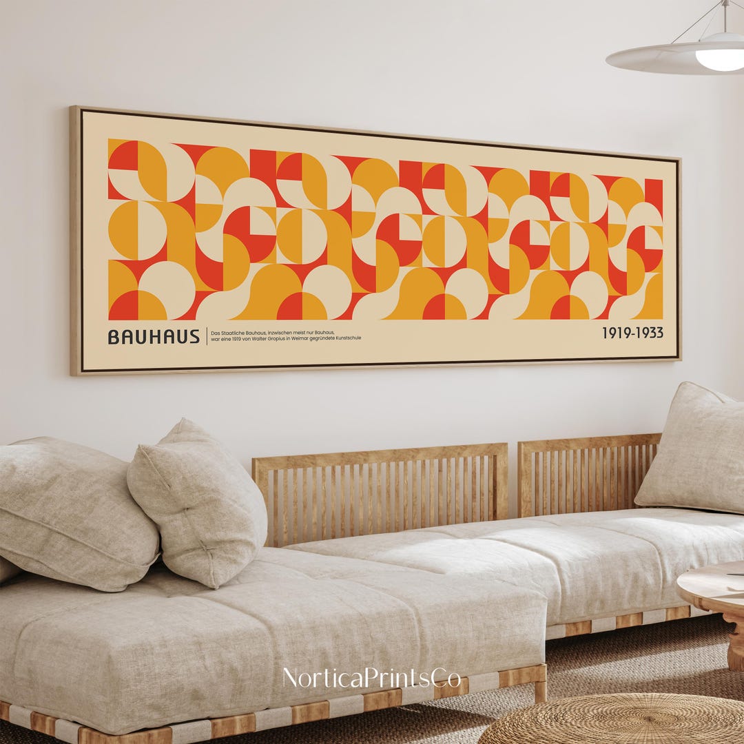 Bauhaus Geometric Art Print - Minimalist Mid Century Wall Art for ...