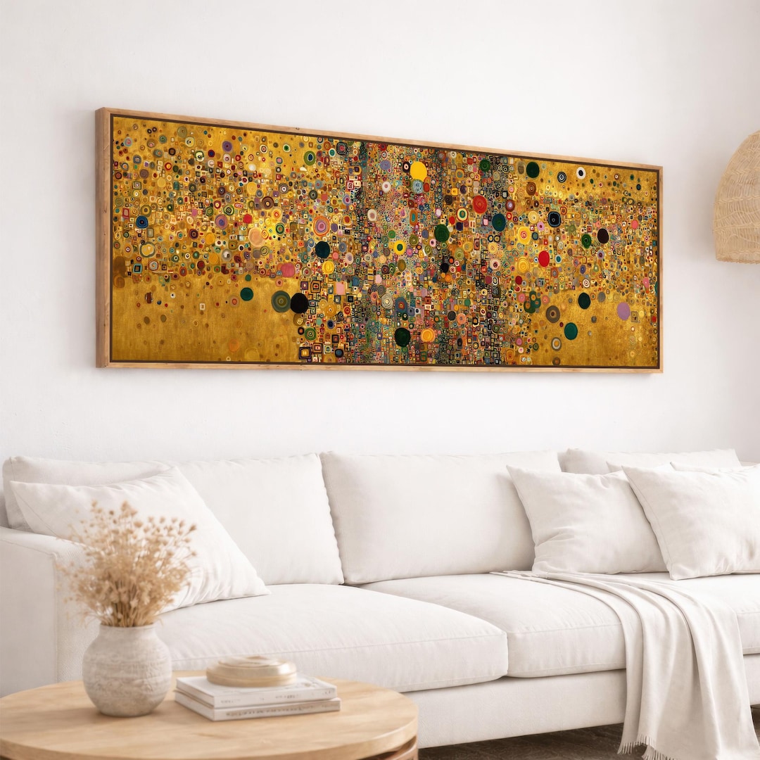 Gustav Klimt Framed Canvas Print, Large Horizontal Wall Art, Modern ...