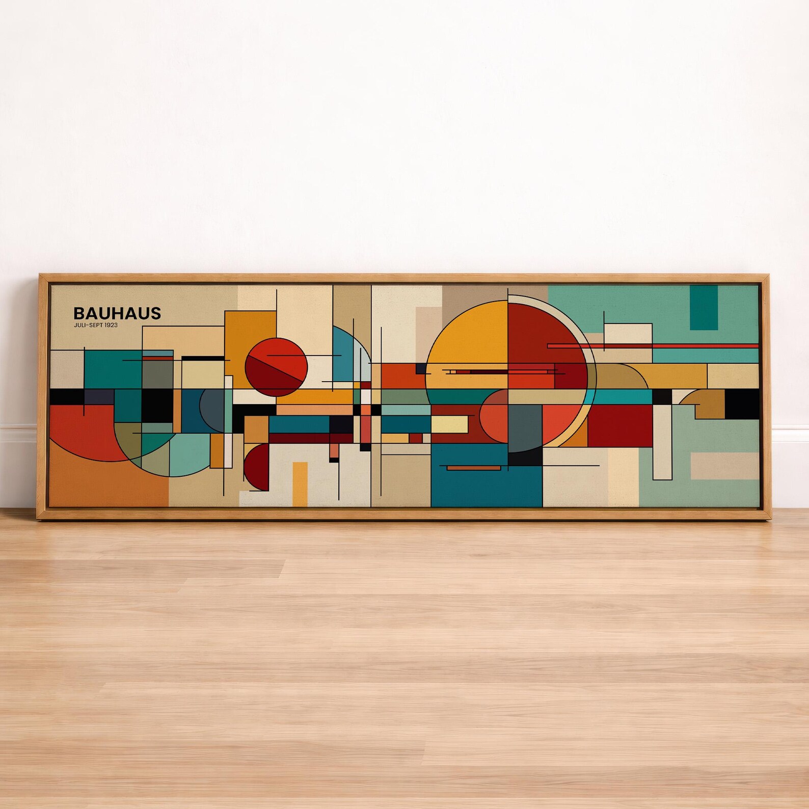 Mid Century Modern Bauhaus Framed Art Poster, Minimalist Horizontal ...