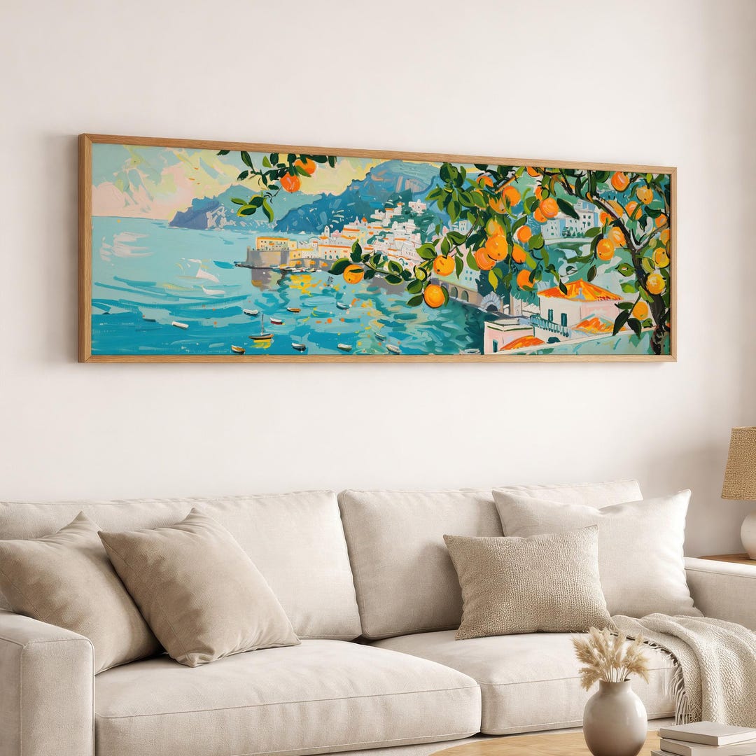 Matisse Amalfi Coast Wall Art Framed Canvas Print, Wide Panoramic ...
