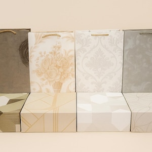 Elegant Gift Bags - Assorted Designs, Matte Finish - 30 Pcs