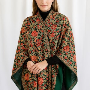 Étole Fine Femme Pashmina Et Soie - Motifs Fleurs, 68x176 Cm, Douce Et Chaude, Multi-Coloris