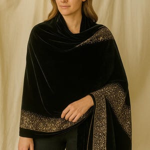 Lot De 2 Châles Femme Pour Soirée/mariage - Étole Avec Franges Dorées - 45x170 Cm - Léger Et Brillant - Idéal Cocktail, Bal