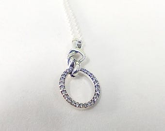 Pandora Geknüpfte Herz Halskette 60 cm Sterling Silber