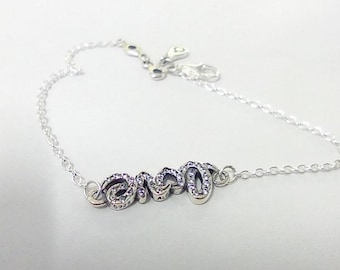 PANDORA Bracelet CZ Signature Love Sterling Silver 20cm