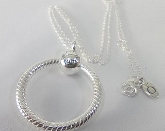 Pandora o pendant set silver small medium large necklace 60cm ale s925