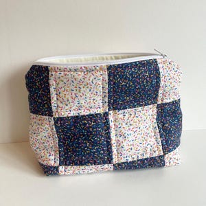 Handmade Quilted Patchwork Sprinkle Style Make-up Pouch Bag