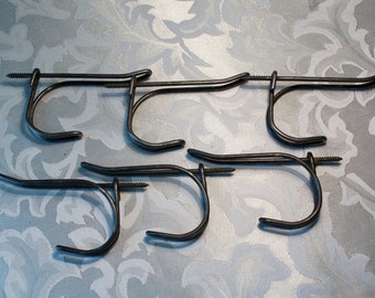 Coat and Hat Wire Hook Set of 6 Rustic Hooks