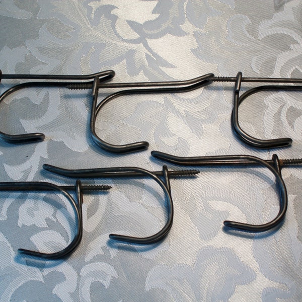 Coat and Hat Wire Hook Set of 6 Rustic Hooks