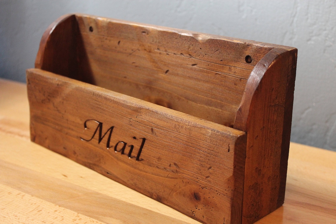 Rustic Mail Holder Wall Mountable Mail Holder Etsy