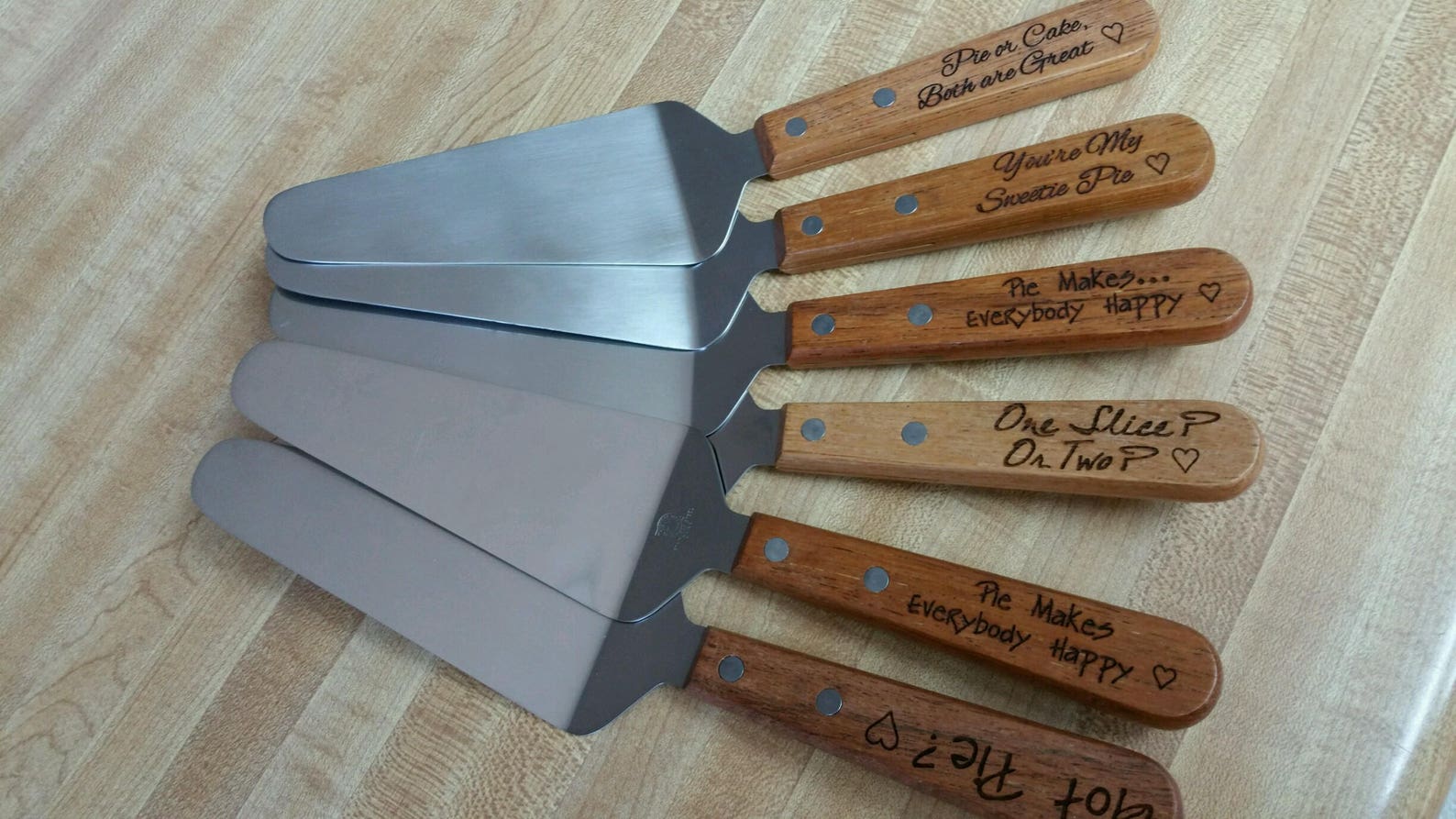 Pie Server Engraved Wood Handle Cake Server Etsy