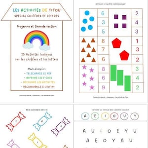 Cuaderno de 25 actividades sobre números y letras
