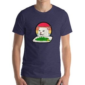 Confused Cat Meme Vintage Short-Sleeve Unisex T-Shirt