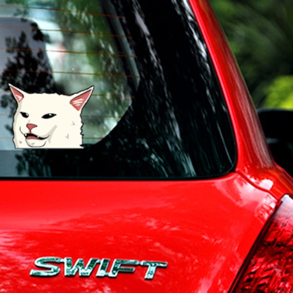 Confusa Cat Smudge RHWOBH Pegatina sin burbujas