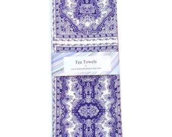 Theedoeken, Blauw en Wit, Theedoeken, Set van 2, Decoratieve Theedoeken, Theedoeken, Blauwe en Witte Theedoeken