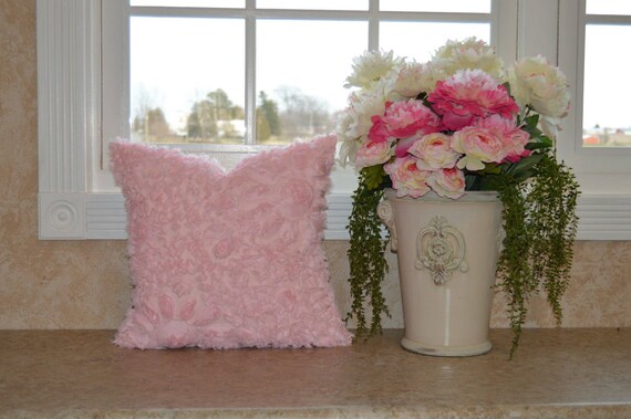 Shabby chic、クッションカバー 枕カバー 18インチ x 18インチ、ピンク枕カバー、シャビーシック