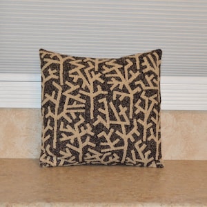 Black and Tan Pillow Cover 18&quot; X 18&quot;, Beige and Black Pillow Cover, Pillow Case, Two Tone Pillow Cover, Black Cushion Cover