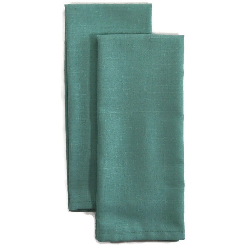 Tea Towels Dark Seafoam Green Tea Towels Set of 2 Green Tea Etsy