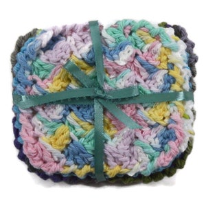 Hand Crocheted Mini-Dish Cloths, Scrubbies, Face Scrubbers, Reusable Wet Wipes, Coasters