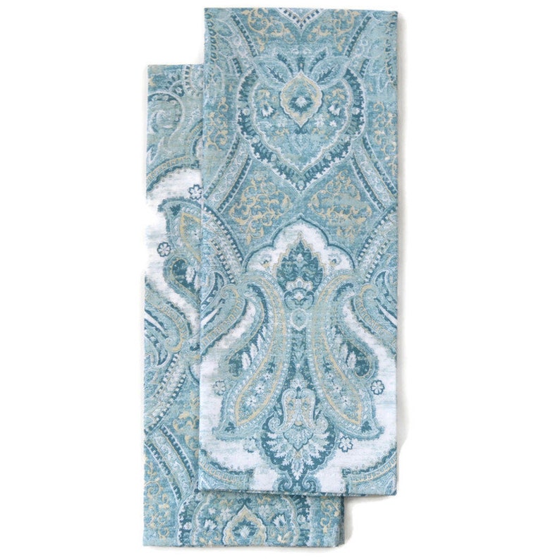 Tea Towels Blue and White Teatowels Blue Paisley Tea Towels Etsy