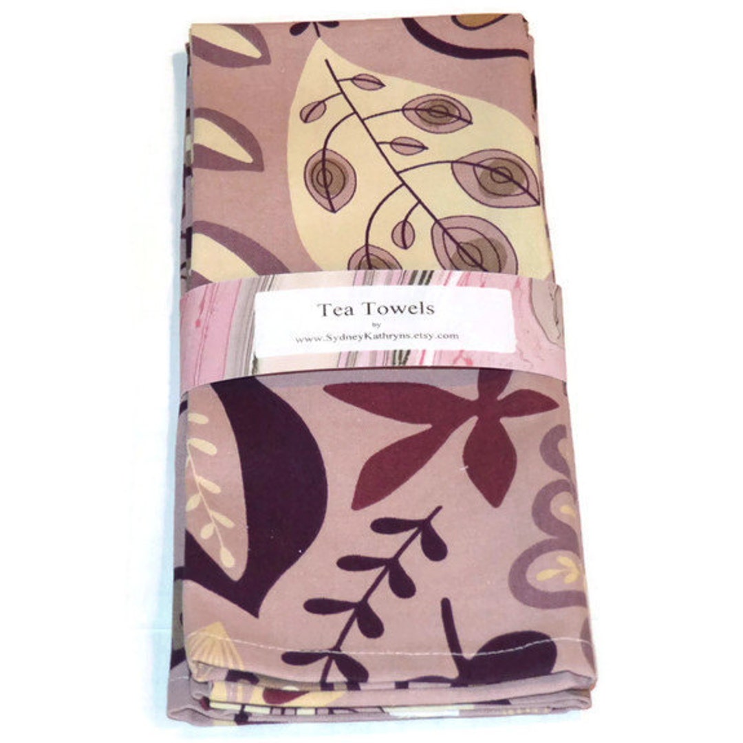 Tea Towels, Purple, Eggplant, Towels, Tea Towels, Set of 2, Decorative