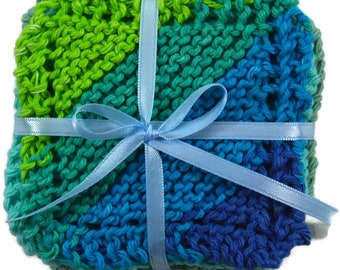 Hand Knit Face Scrubbies, Mini-Dish Cloths, Scrubbies, Face Scrubbers, Reusable Wet Wipes, Coasters